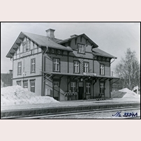 Trehörningsjö station Thursday, 2 April 1936. Bild från Sveriges Järnvägsmuseum. Foto: Okänd. 