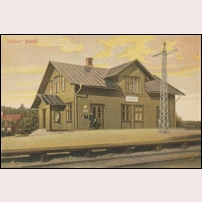 Knäred station på ett vykort postgånget 1905. Foto: Okänd. 