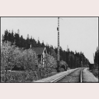 323F Strömsnäs. Semaforen är den södra infartssignalen till Degerfors station, som alltså ligger bakom fotografen, ca 500 m. Bild från Sveriges Järnvägsmuseum. Foto: Okänd. 