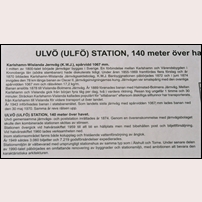 Ulvö station Saturday, 24 September 2011. Bilden visar del av den informationsskylt som finns uppsatt på platsen. Foto: Olle Alm. 