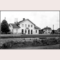 Målilla station omkring 1948. Foto: Okänd. 