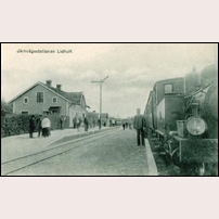 Lidhult station på ett vykort som skickats 1924. Foto: Okänd. 