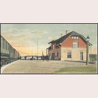 Hogstorp station på ett vykort som skickats 1906. Foto: Okänd. 