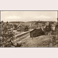 Bettna station på ett vykort postgånget 1949. Förlag Oscar Johansson, Bettna. Foto: Okänd. 