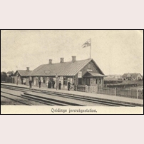 Kvidinge station, första stationshuset med gammalstavning. Foto: Okänd. 