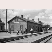 Klagstorp station okänt år, troligen 1940-tal. Bild från Sveriges Järnvägsmuseum. Foto: Okänd. 