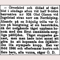 Från tidningen Östgötaposten Friday, 16 September 1898. Foto: --. 