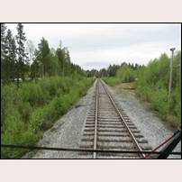 Stenselesågen lastplats den 25 maj 2014. Spåret ligger kvar, men anslutningsväxeln är borttagen för gott, som det verkar. Foto: Jöran Johansson. 