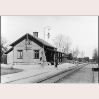 Korsberga station 1916. Bild från Sveriges Järnvägsmuseum. Foto: Okänd. 