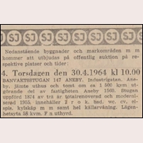 Annons i Dagens Nyheter den 17 april 1964.