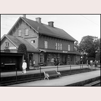 Rotebro station någon gång efter 1934. Bild från Sveriges Järnvägsmuseum. Foto: Okänd. 