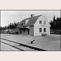 Axmarsbruk station 1926. Bild från Sveriges Järnvägsmuseum. Foto: G. Reimers, Gävle. 
