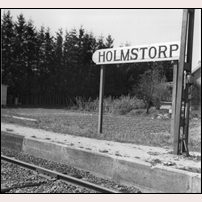 Holmstorp hållplats på 1960-70-talet.  Foto: Lennart Klint. 