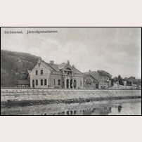 Strömstad station i början av 1900-talet. Okänt vykort från Järnvägsmuseet. Foto: Okänd. 