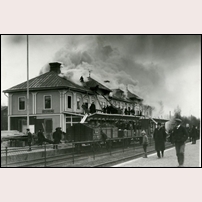 Östersund station vid branden 1917. Foto: Okänd. 