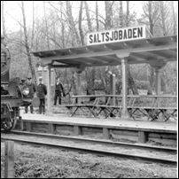Saltsjöbaden (Ystads Saltsjöbad) hållplats på 1920-talet. Bild från Järnvägsmuseet. Foto: Okänd. 