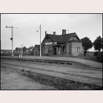 Bara station okänt år. Den dåliga bilden verkar vara den enda som finns tillgänglig. Den är hämtad från Järnvägsmuseet. Foto: Okänd. 