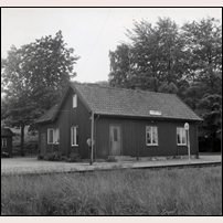 Liarum station på 1960-talet. Bild från Järnvägsmuseet, som uppger att fotografen är okänd. Troligen är den tagen av Sven Ove Lundberg. Foto: Sven Ove Lundberg, troligen. 