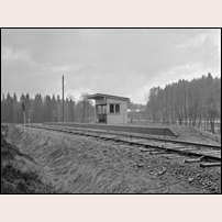 Falskog hållplats okänt år på 1960- eller 1970-talet. Bild från Järnvägsmuseet. Foto: Sven Ove Lundberg. 