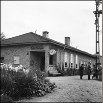 Skutskär station, nya stationshuset 1956. Bild från Järnvägsmuseet. Foto: Seved Walther. 