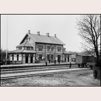 Höganäs Övre station på 1910-talet. Bild från Järnvägsmuseet. Foto: Okänd. 