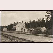 Ljusne station omkring 1928. Okänt vykort från Järnvägsmuseet. Foto: Okänd. 