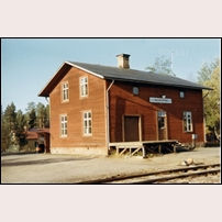 Malungsfors station 1970 (se kommentar vid föregående bild). Bild från Järnvägsmuseet. Foto: Okänd. 