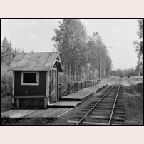 Valla gård hållplats före 1958. Bild från Järnvägsmuseet. Foto: Martin Englund eller en Hallenius (oklart). 
