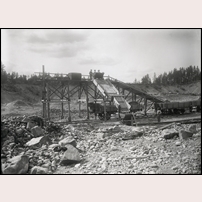 Stolpstugans grusgrop på 1920-talet. Bild från Järnvägsmuseet. Foto: Okänd. 
