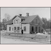 Gustafs station 1918. Bild från Järnvägsmuseet. Foto: Okänd. 