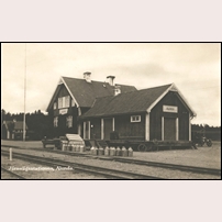 Alunda station på 1920-talet. Okänt vykort på bild från Järnvägsmuseet. Foto: Okänd. 