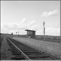 Doverstorp hållplats omkring 1962. Bild från Järnvägsmuseet. Foto: Sven Ove Lundberg. 