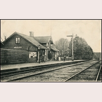 Tyringe gamla station omkring 1900. Okänt vykort på bild från Järnvägsmuseet. Foto: Okänd. 