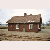 Malmby station den 20 april 1980. Foto: Göran Klangemo. 