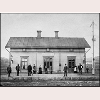 Skene station 1881. Bild från Järnvägsmuseet. Foto: P.A. Eriksén. 