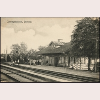 Stjärnhov station på 1910-talet. Bild från Järnvägsmuseet. Foto: Okänd. 