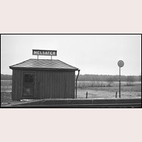 Melsäter hållplats okänt år. Bilden är hämtad från Hallsbergsgruppen på Facebook. Foto: Okänd. 