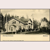 Matfors station 1902. Bild av vykort från förlag Hilda Björklind, Sundsvall/Matfors. Foto: Hilda Björklind. 