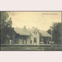 Vissefjärda station troligen i början av 1900-talet. Foto: Okänd. 