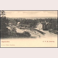 Ängebacken station 1890. Vykort från firma K & A Vikner, Vänersborg. Foto: Okänd. 