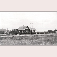 Norra Kedum håll- och lastplats 1908. Foto: Okänd. 