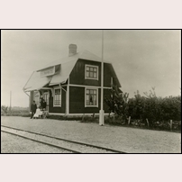 Räpplinge station. Bilden uppges vara tagen omkring 1910-1915 och kommer från Sveriges Järnvägsmuseum. Foto: Okänd. 