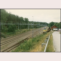 Strångsjö station 80 år senare, bilden tagen från ungefär samma plats som den gamla bilden. Foto: Jöran Johansson. 