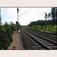 253 Kärr, linjen norrut. Stugan ligger till vänster. Foto: Jöran Johansson. 