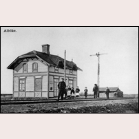Alböke station omkring 1910.  Foto: Okänd. 