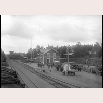 Limedsforsen station på 1920-talet. Bild från Järnvägsmuseet. Foto: Georg Renström. 