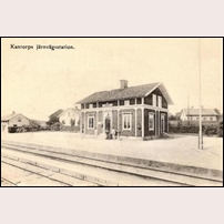 Kantorp station. Kortet uppges vara taget 1906. Foto: Gustav Söderbäck, Valla. 
