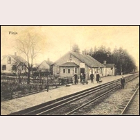 Finja station på ett vykort postgånget 1921. Foto: Okänd. 