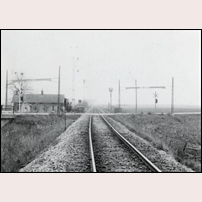 623 Marieholm i november 1957. Bilden är tagen västerut mot Teckomatorp.  Foto: SJ. 