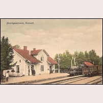 Holmsjö station omkring 1920. Foto: Okänd. 
